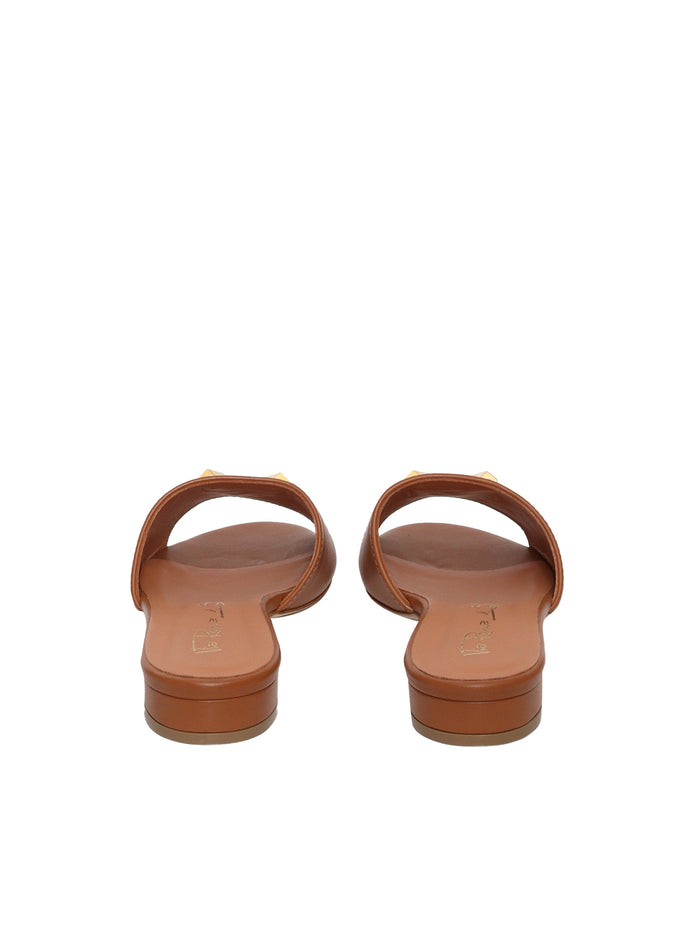 Brown leather slippers Sole Sandal