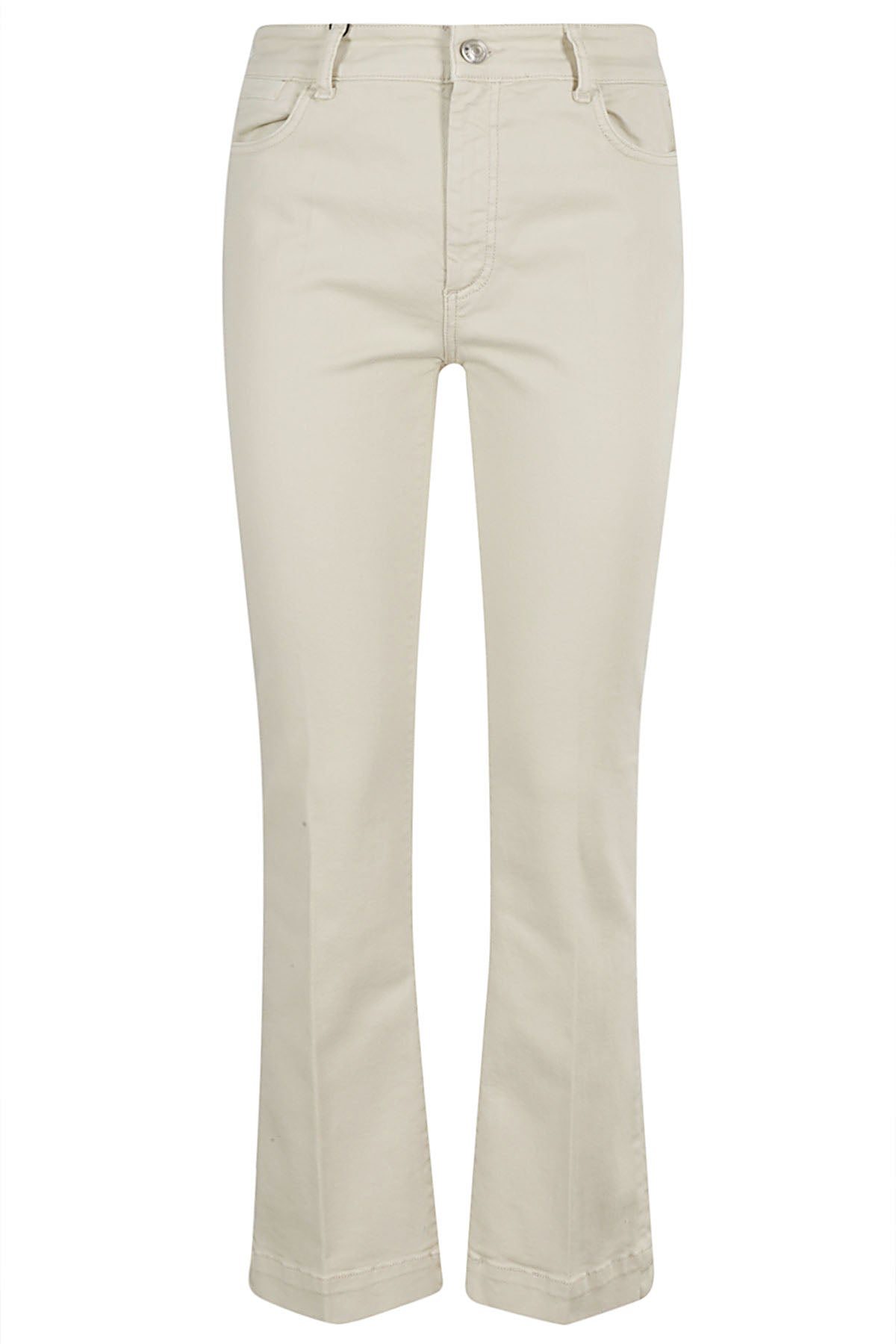 Nilly White Cotton Elasterell Elastane Pantaloni