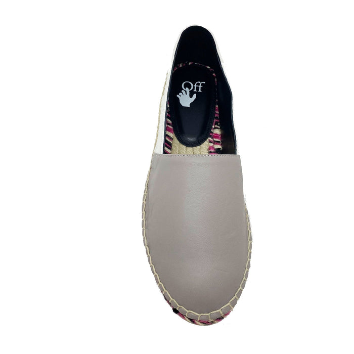 Off-White Leather Espadrilles Beige Calf