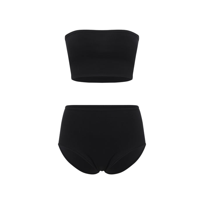 Set Second Skin Body Black Polyamide Elastane Underwear