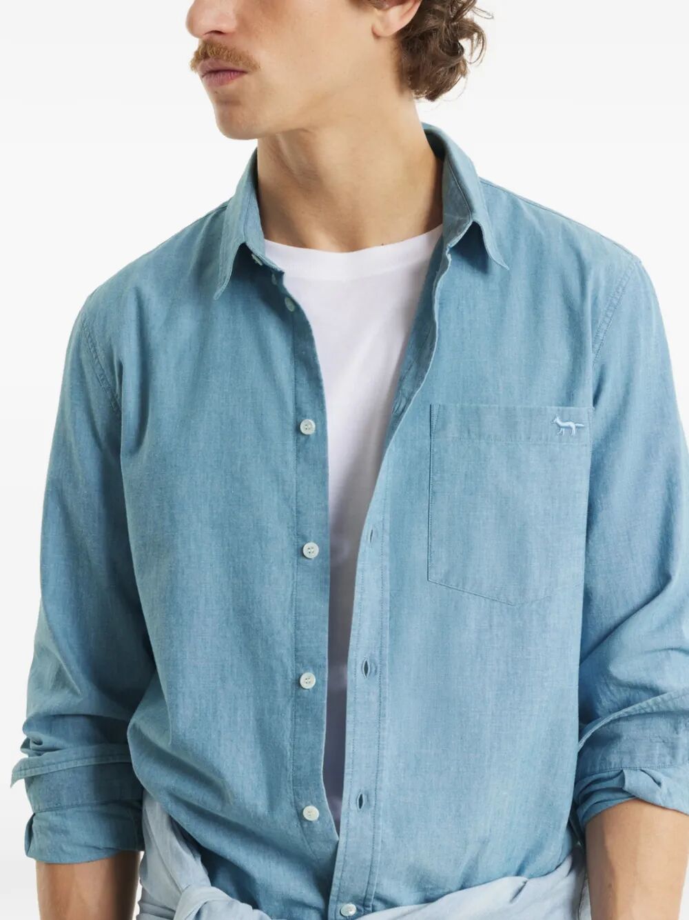 Profile Fox Regular Shirt Blue Cotton