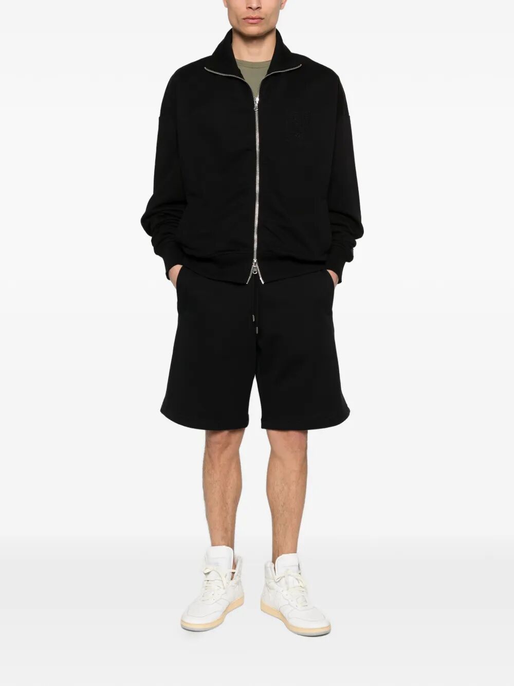 Maison Kitsuné Paris Oversize Jog Short Black Organic Cotton Pant