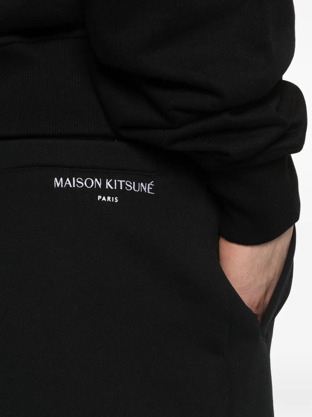 Maison Kitsuné Paris Oversize Jog Short Black Organic Cotton Pant
