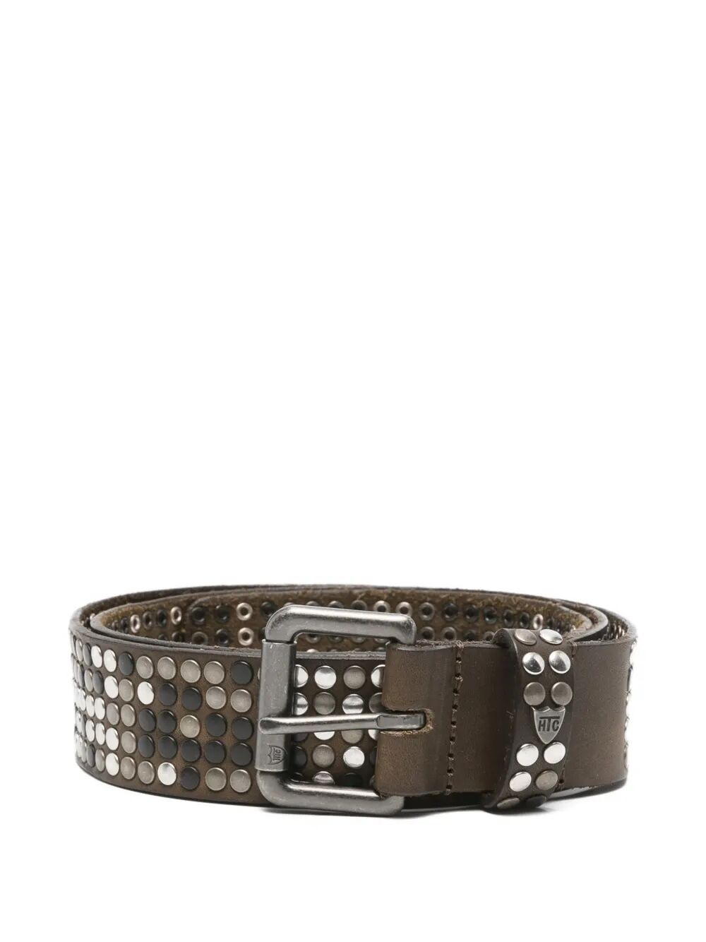 5.000 Studs Color Belt Green Leather