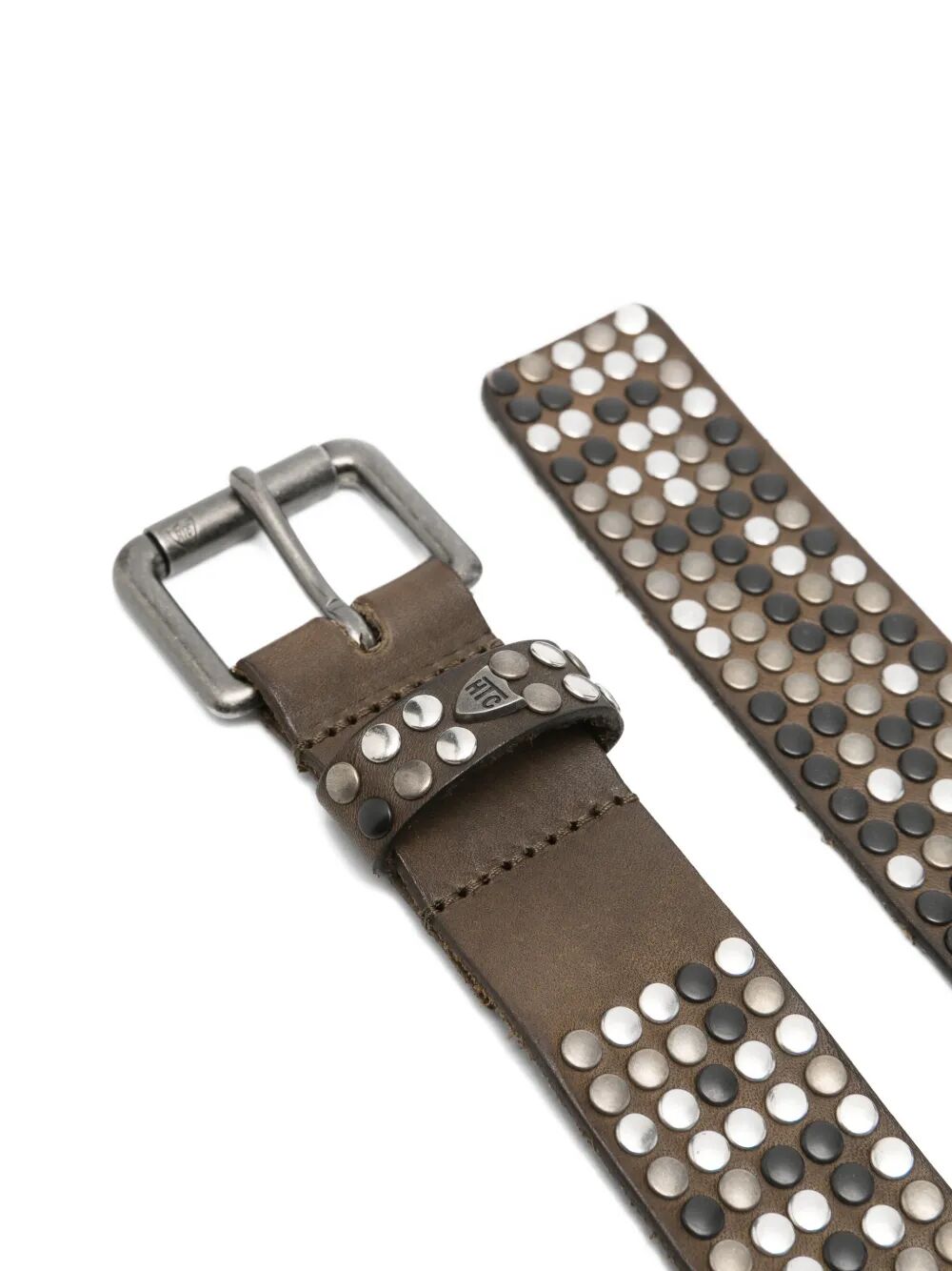 5.000 Studs Color Belt Green Leather