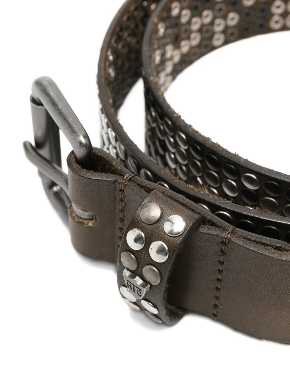 5.000 Studs Color Belt Green Leather