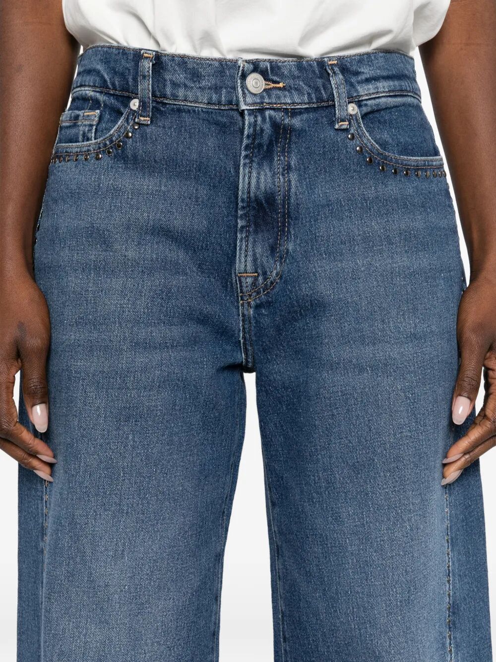 Twisted Lotta Street Wise With Studs Blue Cotton Elastane Jean