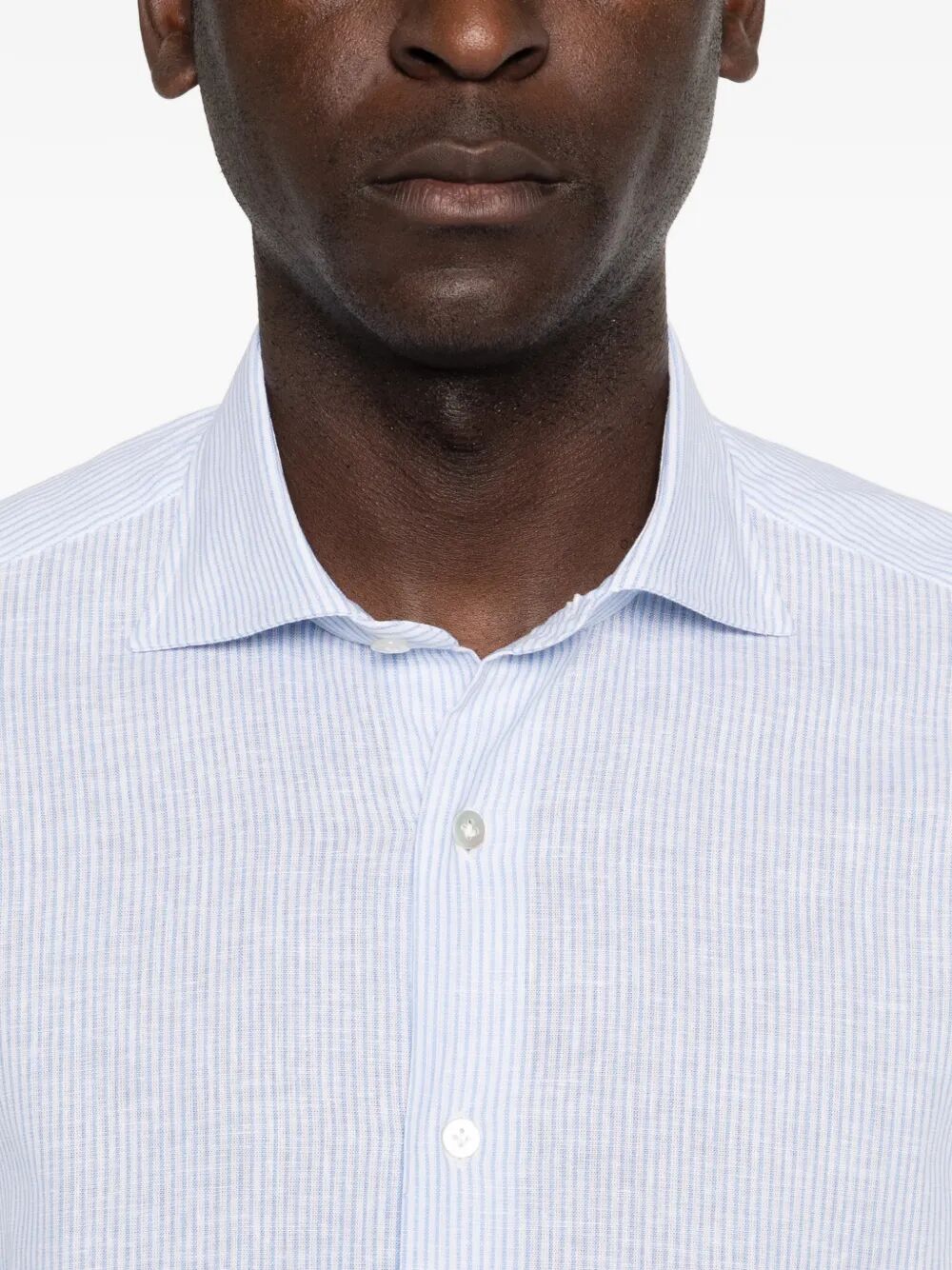 Shirt Blue Cotone Lino