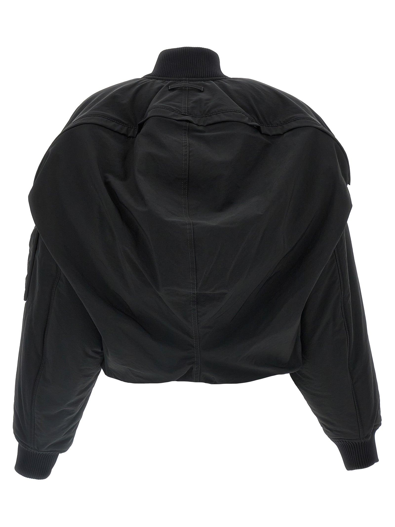The Hooded Bomber jacket Black Polyurethane Down Jacket, Parka, Casual