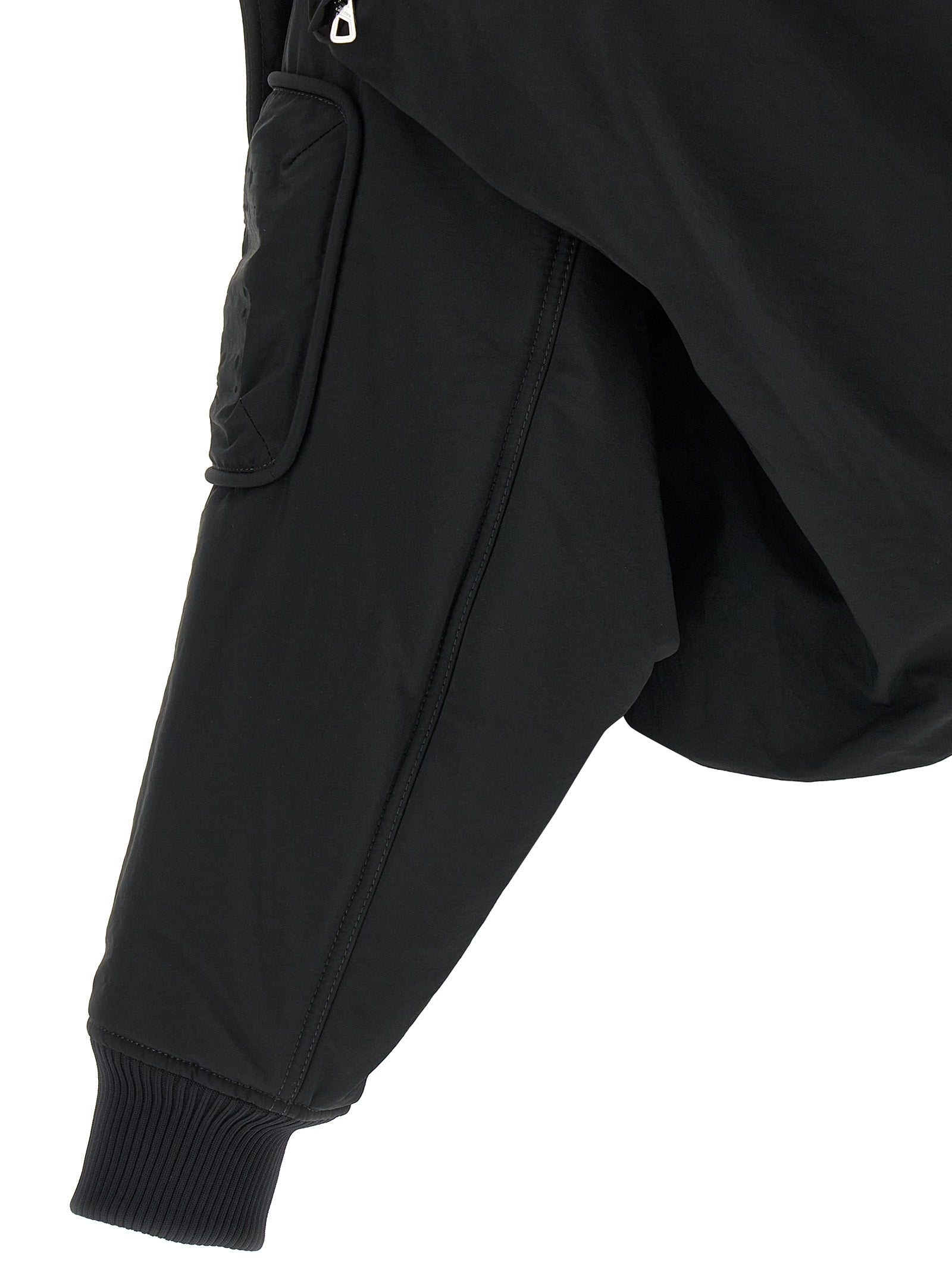 The Hooded Bomber jacket Black Polyurethane Down Jacket, Parka, Casual