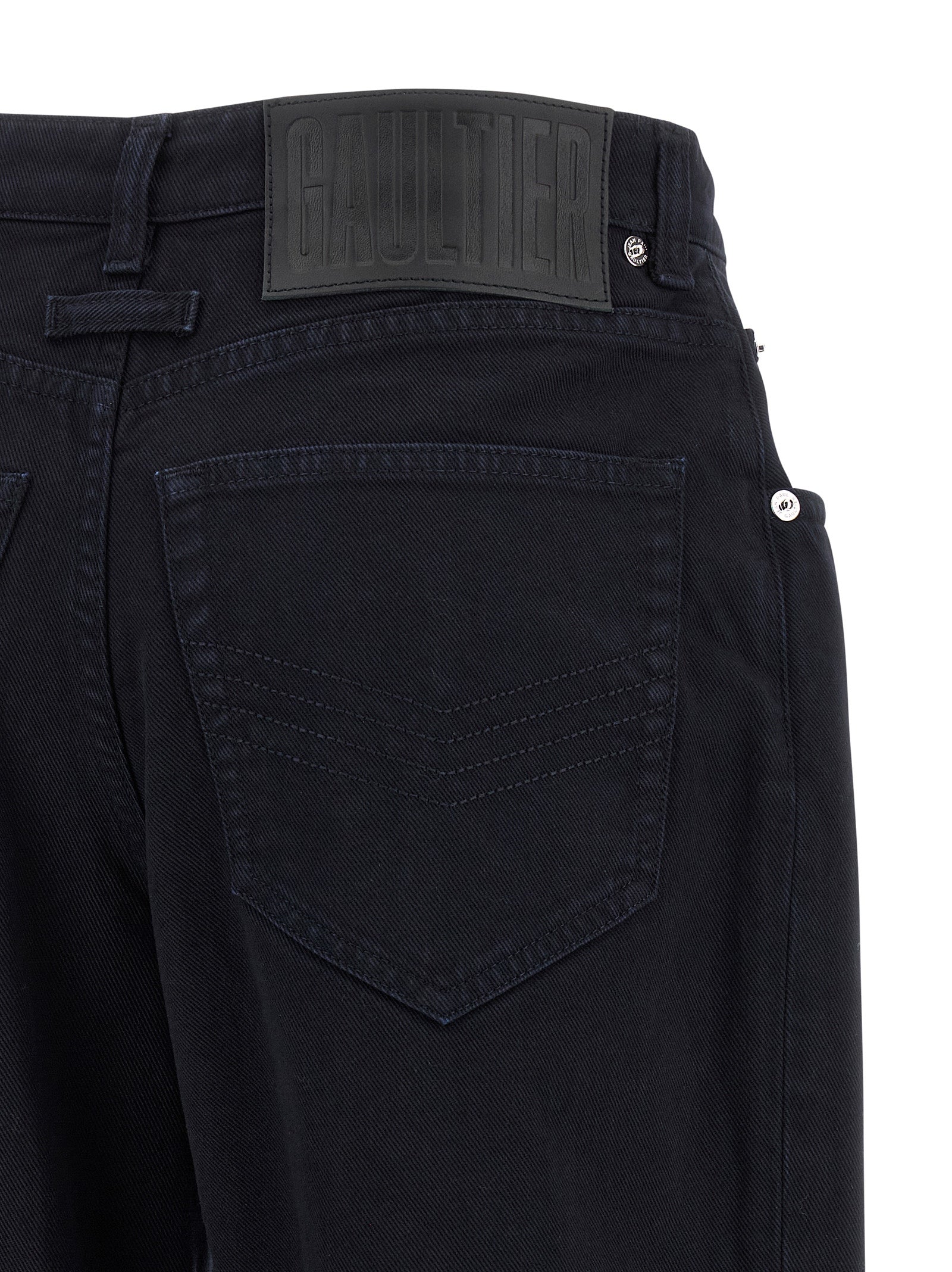 The Snap-Button Denim jeans Blue Cotton