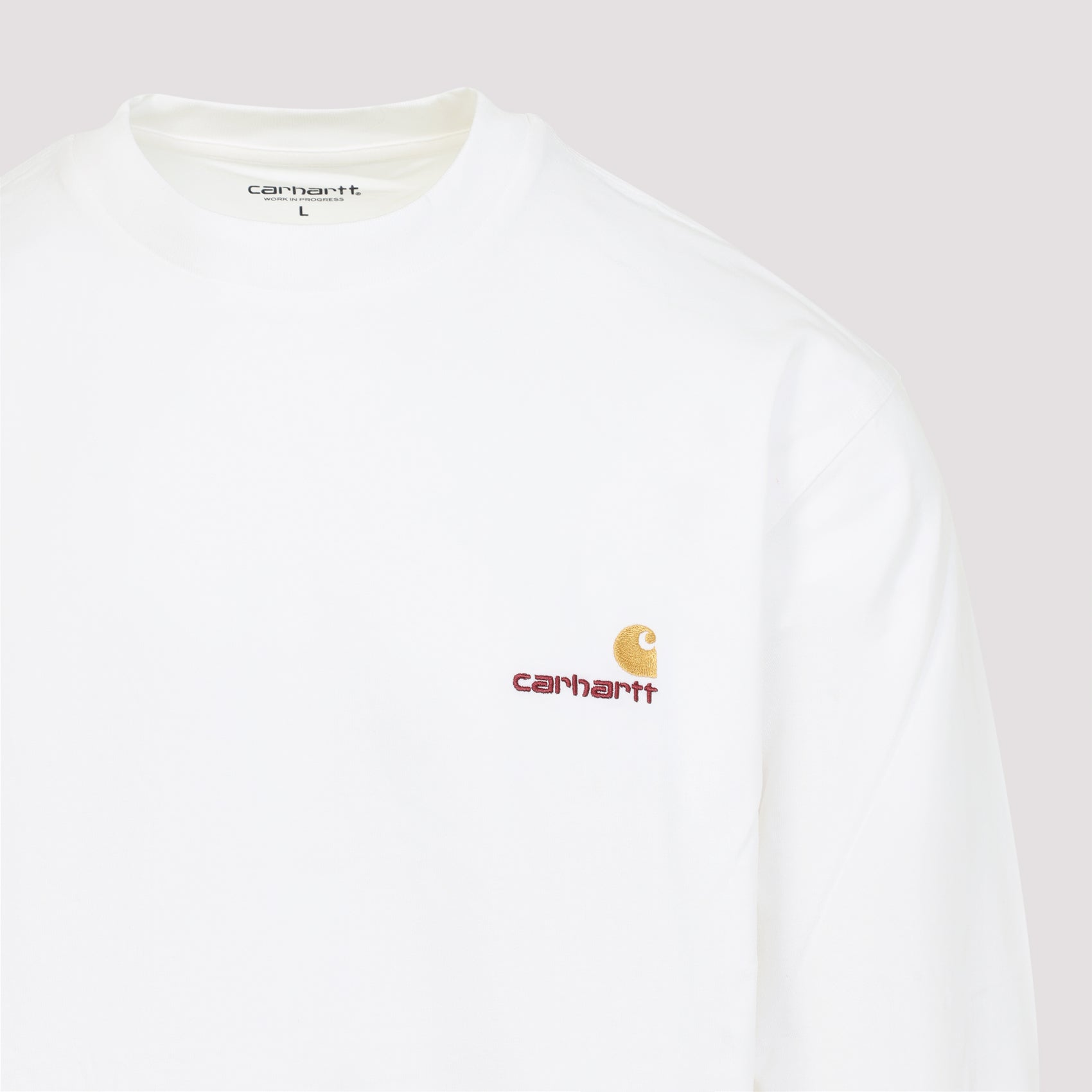 Ls American Script T-Shirt White Organic Cotton Tshirt