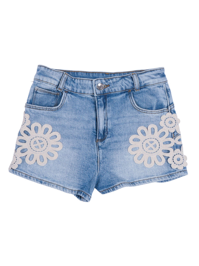 Pants Blue Cotton Elastane