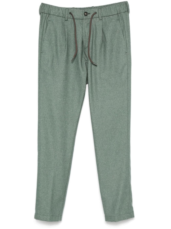 Herno Outer: Silk 51% trousers in sage green