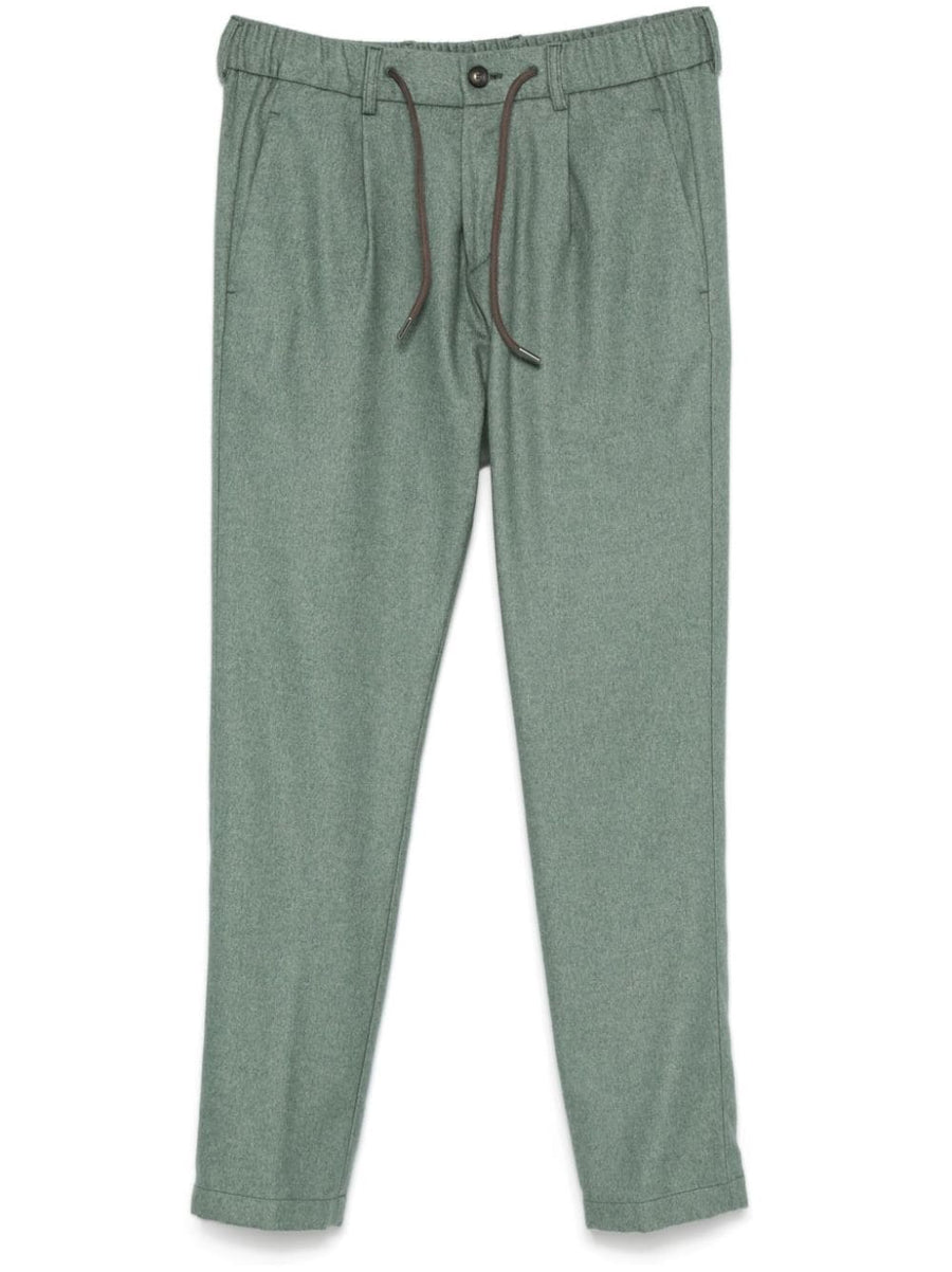 Herno Outer: Silk 51% trousers in sage green