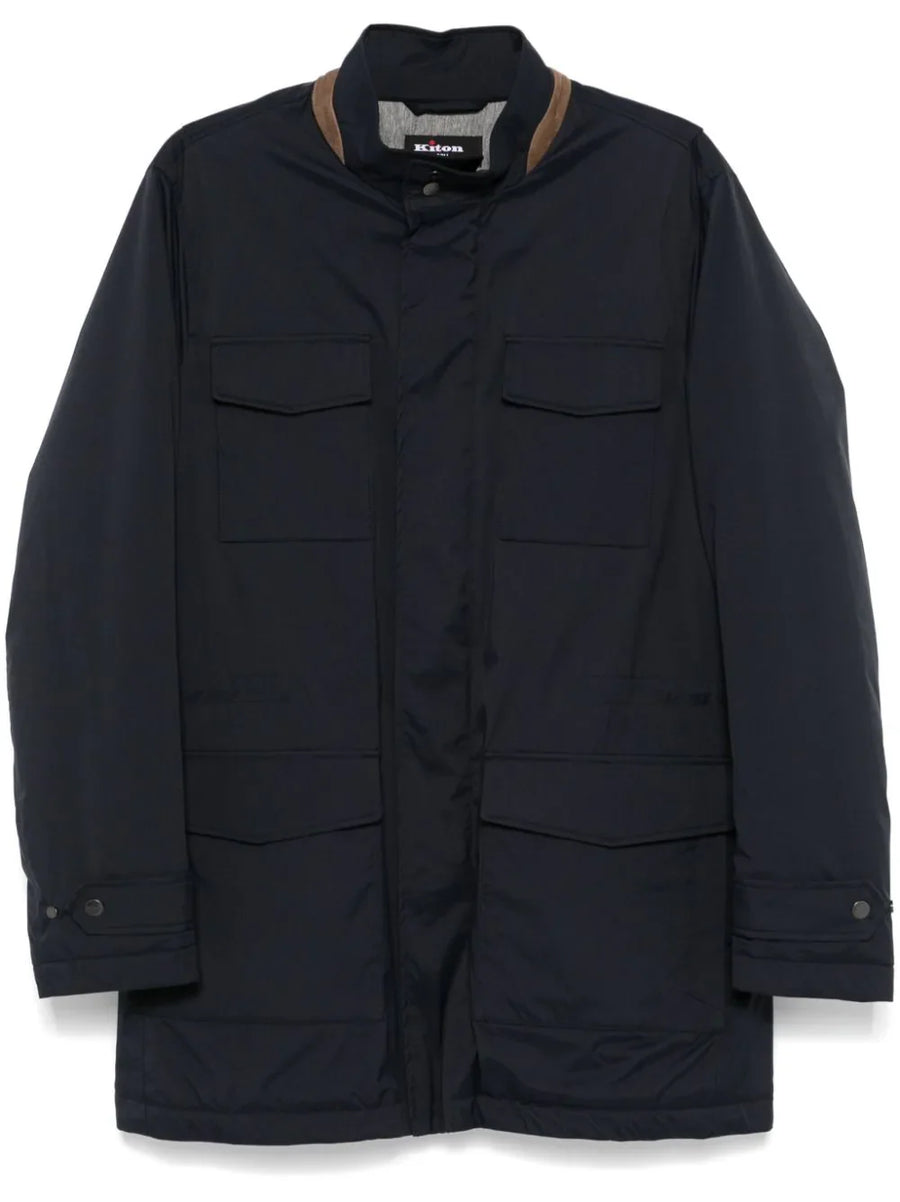 Kiton Outer: Polyester 100% coat in navy