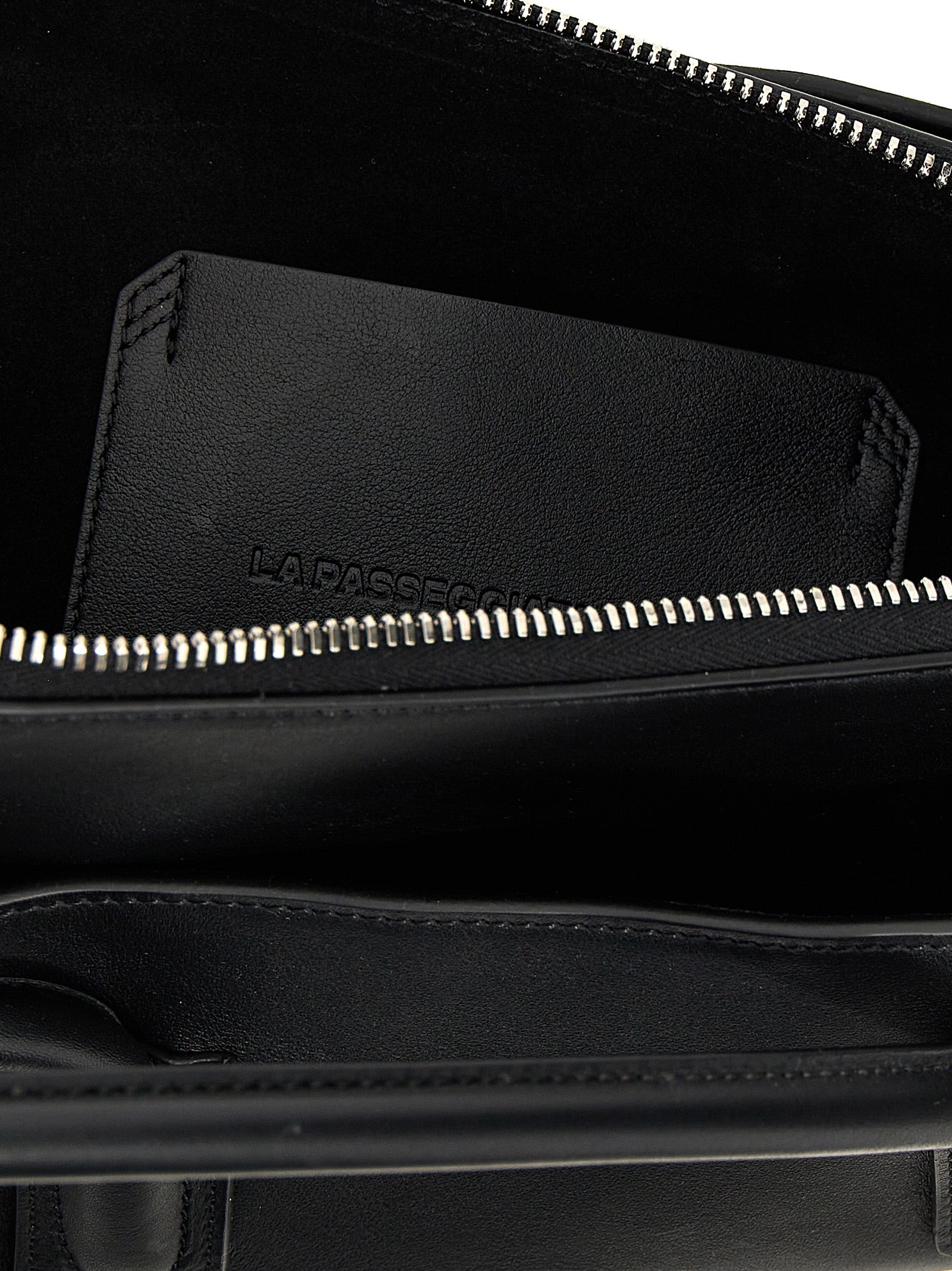 La Passeggiata Small shoulder bag Black Lamb Leather