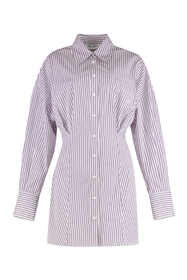 Striped Cotton Shirtdress Pink Dress
