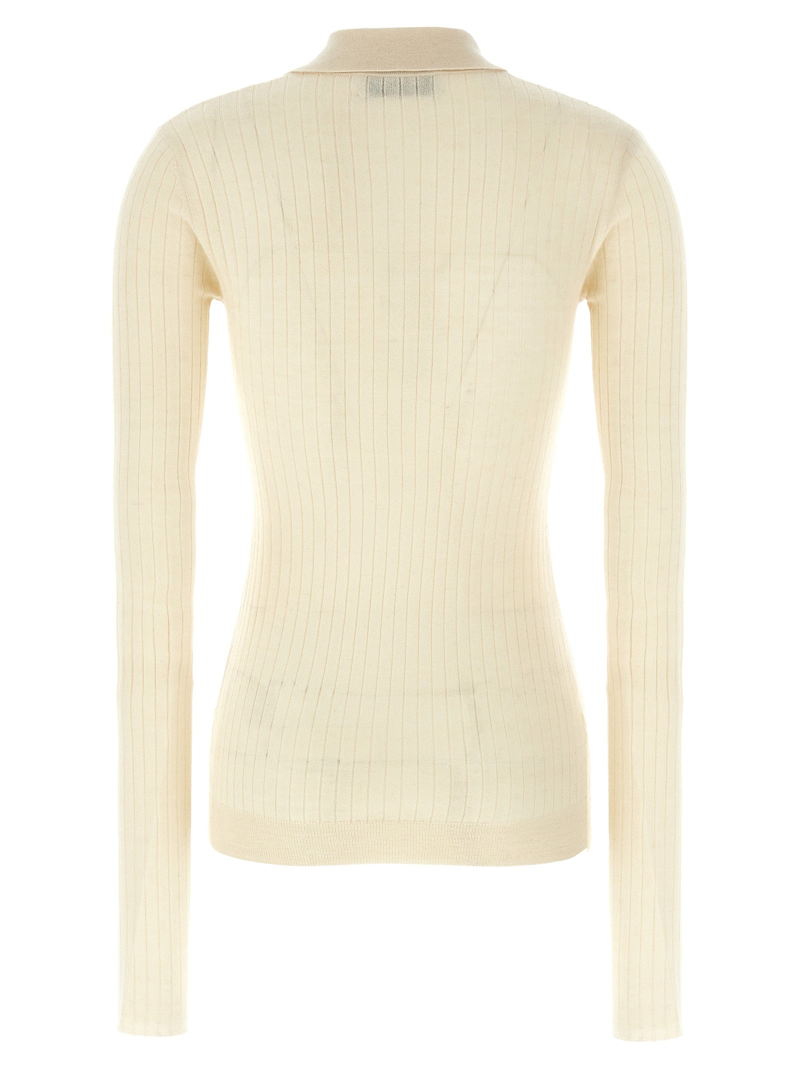Ribbed Sweater White Cachemire Silk Sweater, Cardigans