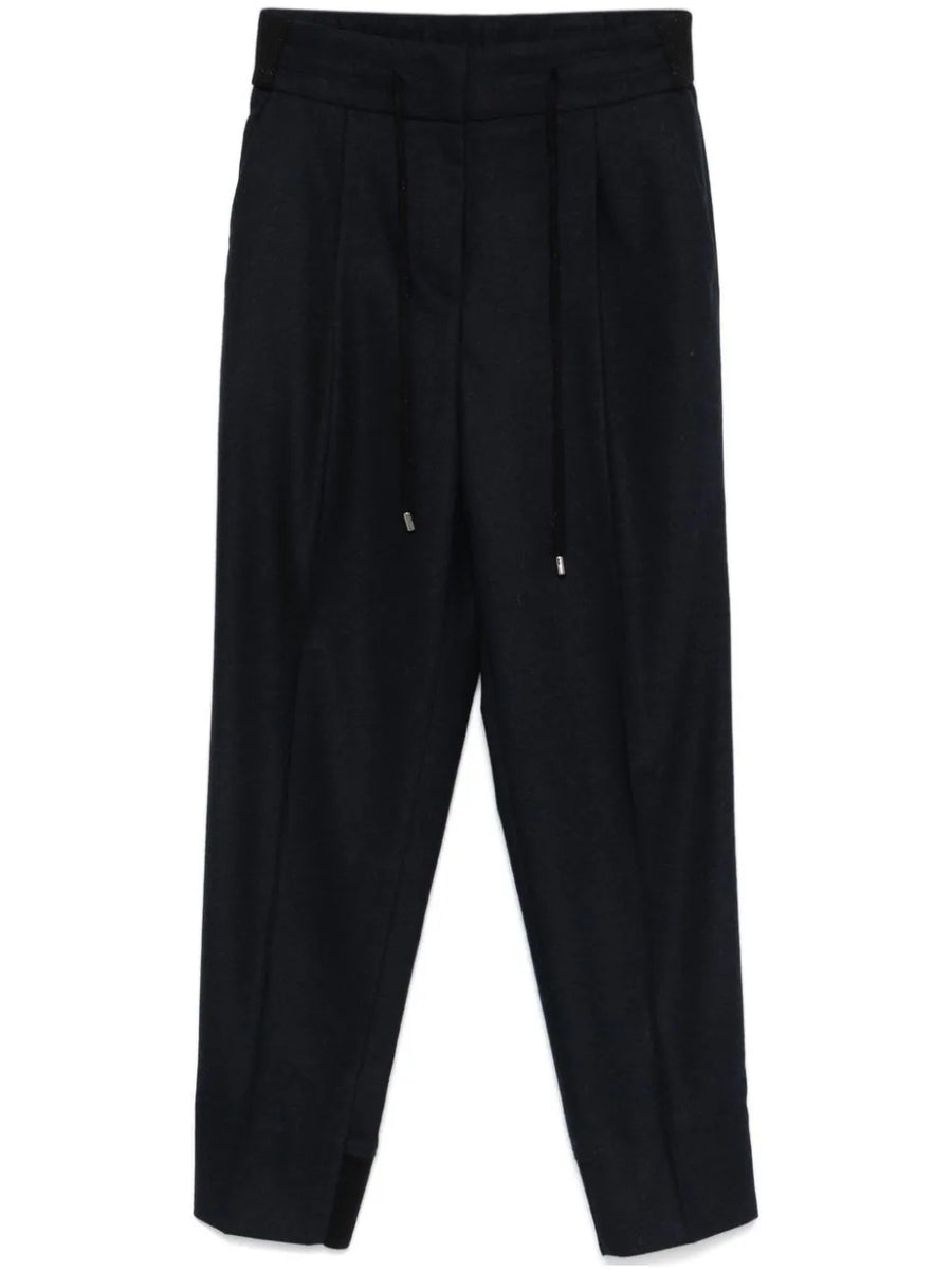 Peserico Outer: Wool 39% trousers in navy