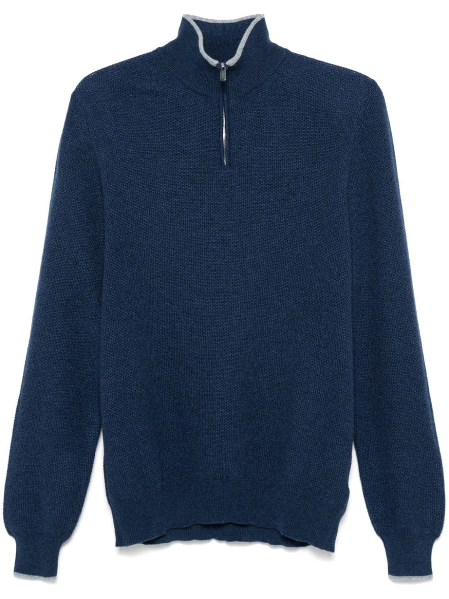 Fedeli Cashmere 100% sweater in navy