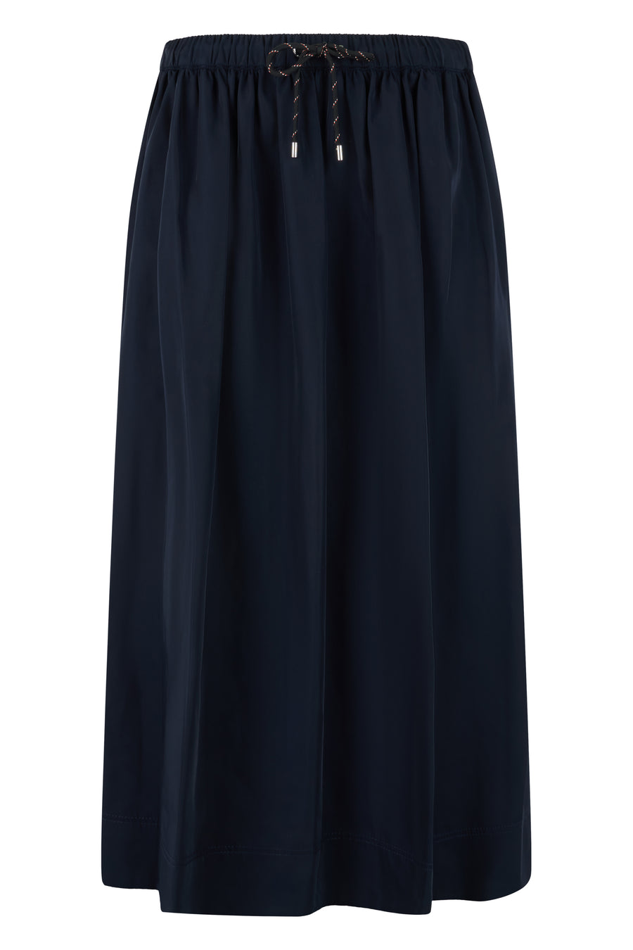 Midi Dress Crinkled Taffeta, Navy Viscose Skirt