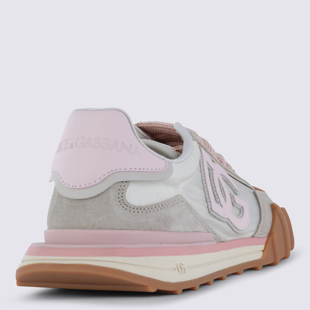 Dolce & Gabbana Sneakers Avorio/rosa _cover Tex/le ;sole Rubber