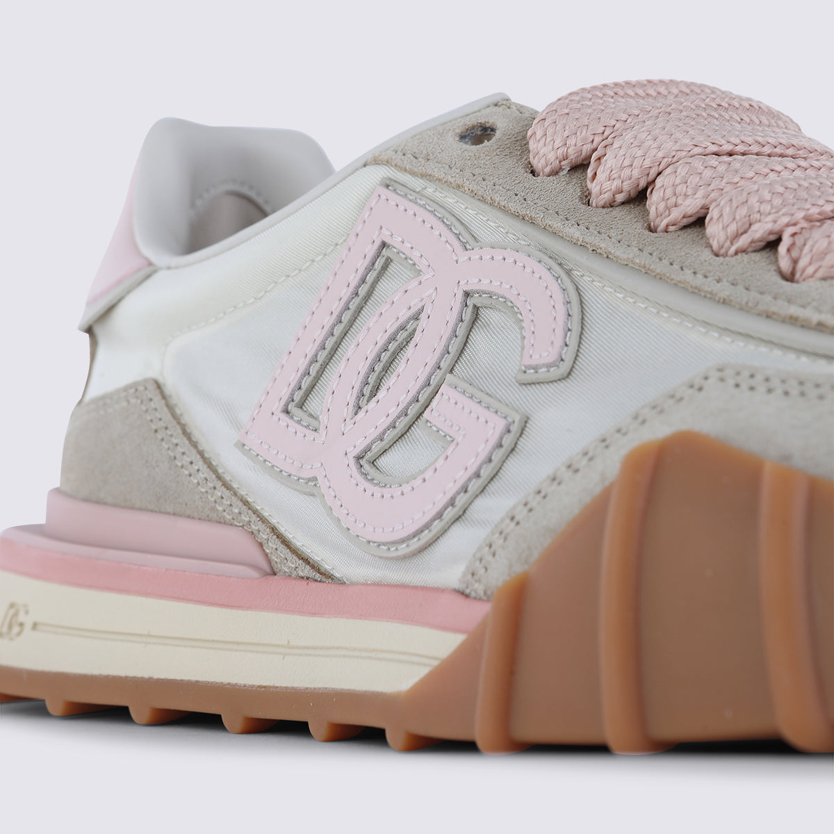Dolce & Gabbana Sneakers Avorio/rosa _cover Tex/le ;sole Rubber