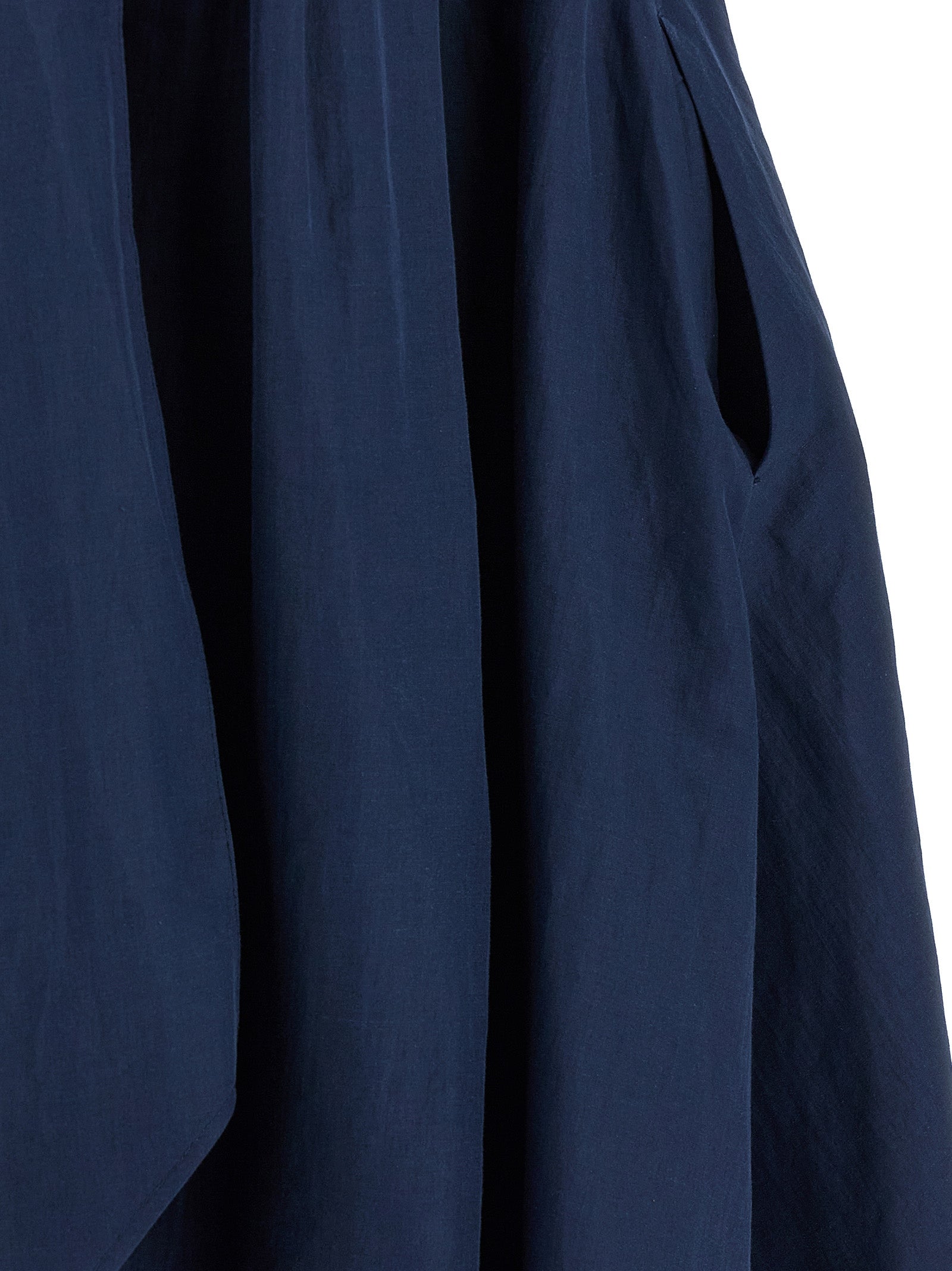 Piega dress Blue Ramie Cotton