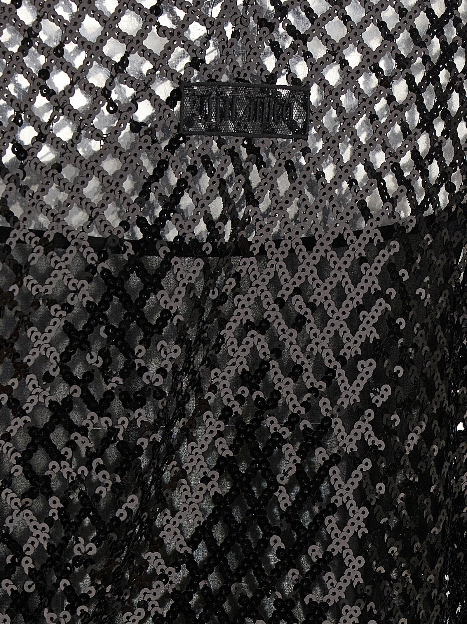 Sequin mesh dress Black Polyester