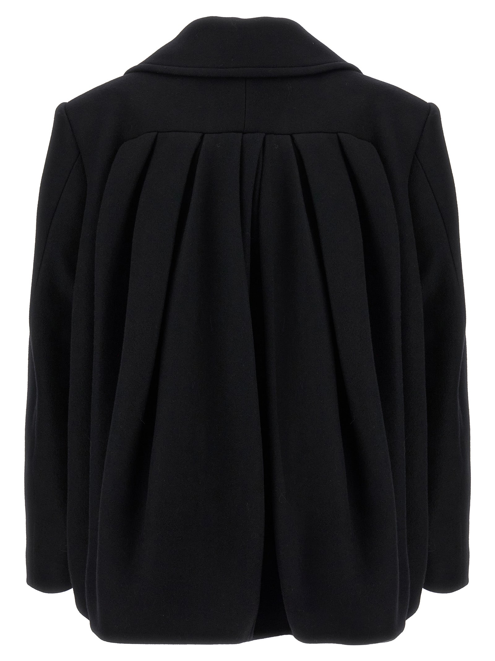 Vafel coat Black Wool Coats, Trench