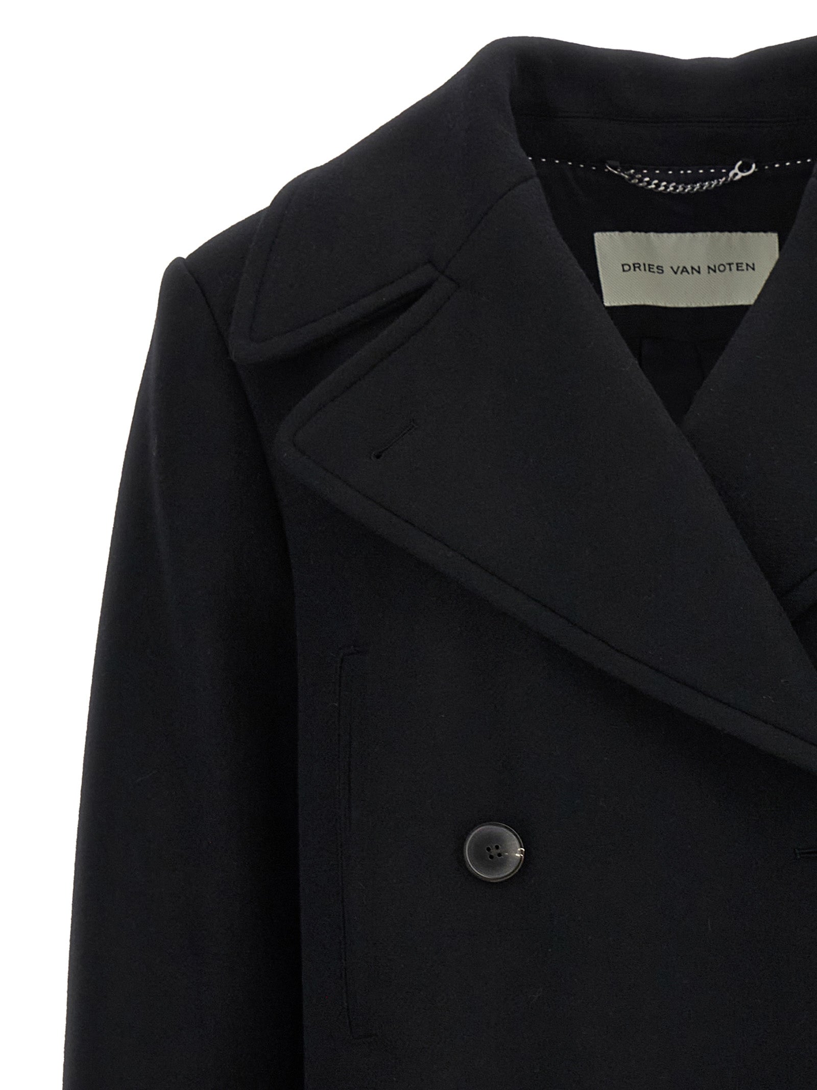 Vafel coat Black Wool Coats, Trench