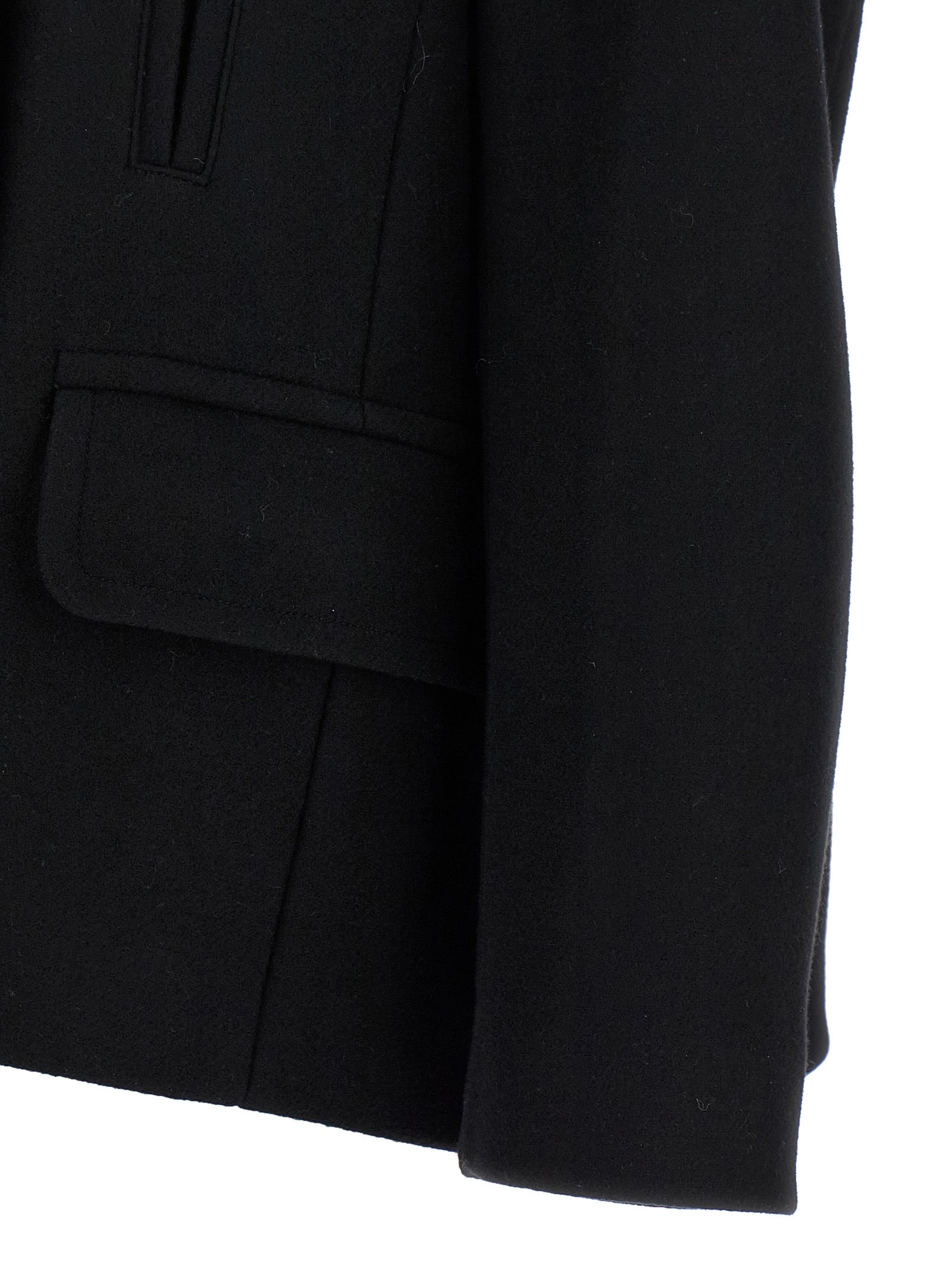 Vafel coat Black Wool Coats, Trench
