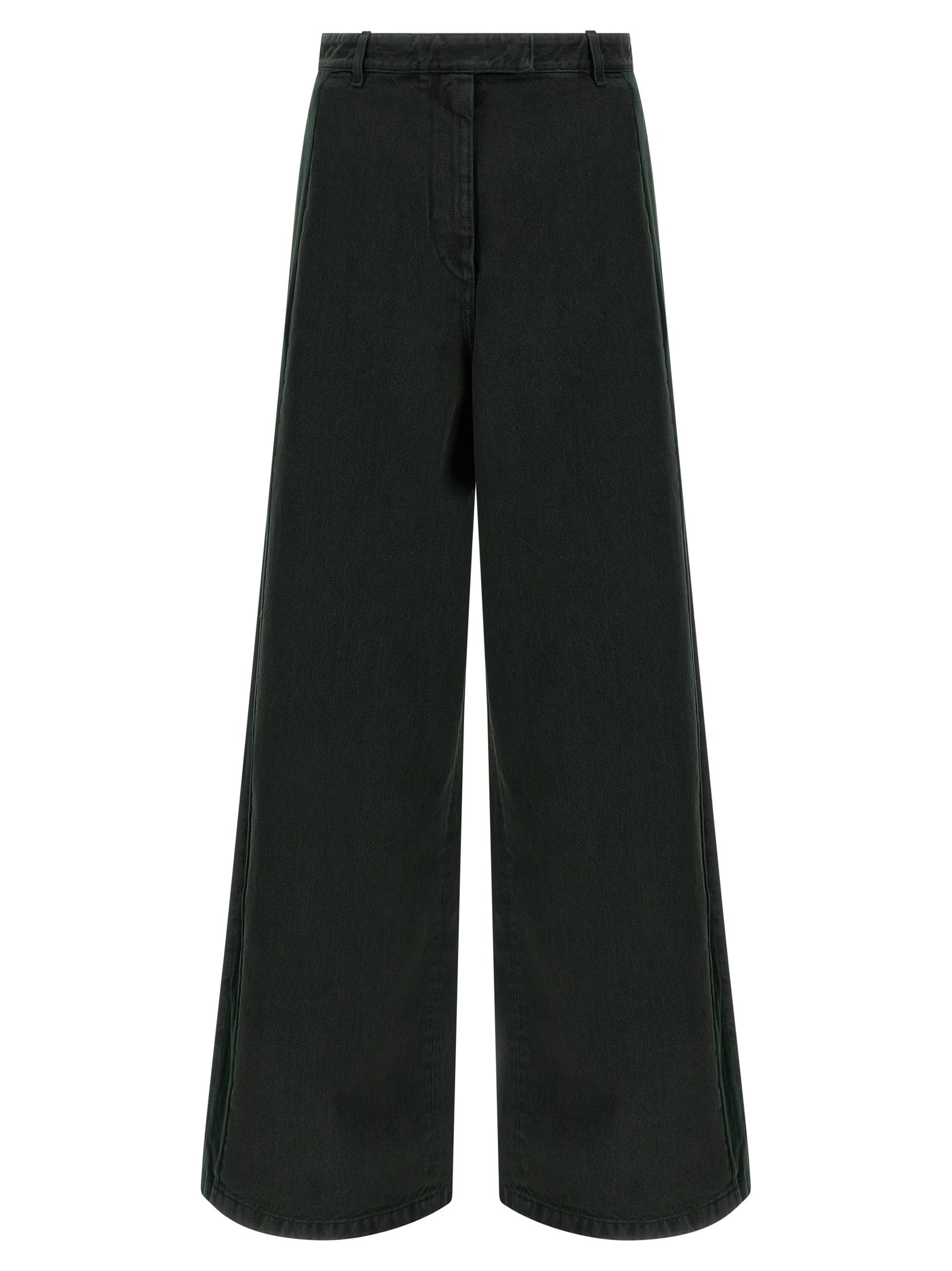 Velvet insert jeans Green Cotton