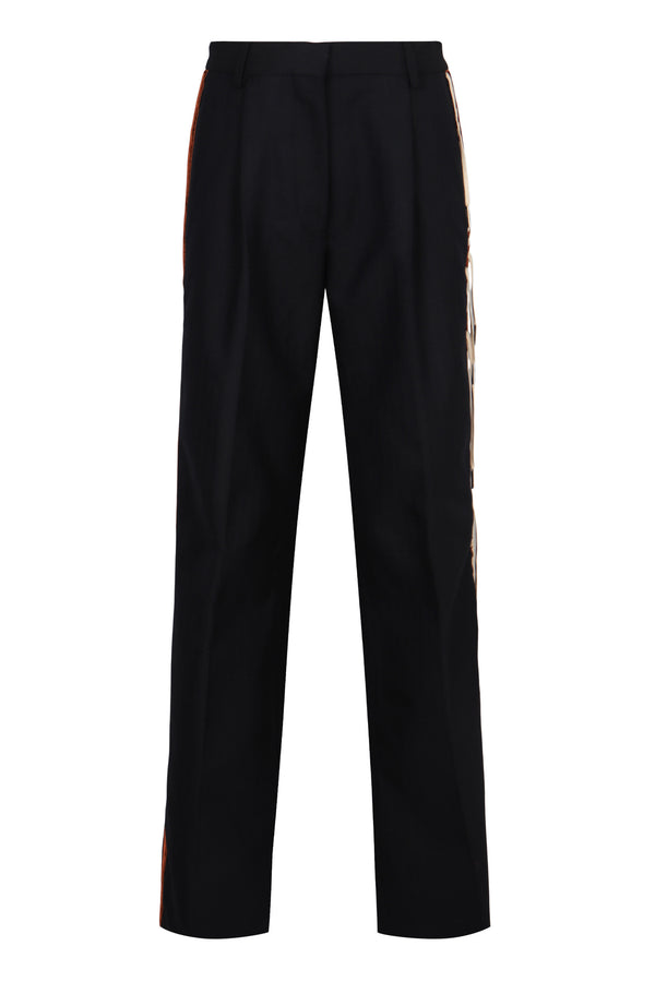 Trousers Straight Wool Navy