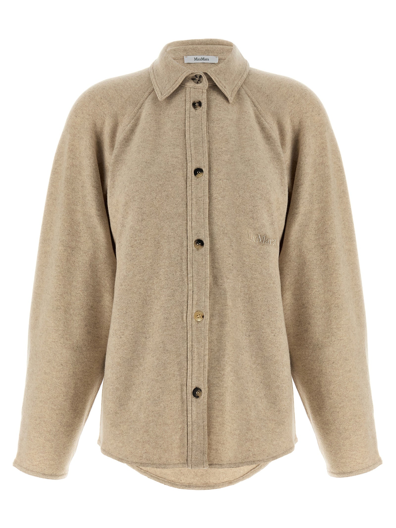 Ceci overshirt Beige Cashmere Elastane Shirt, Blouse