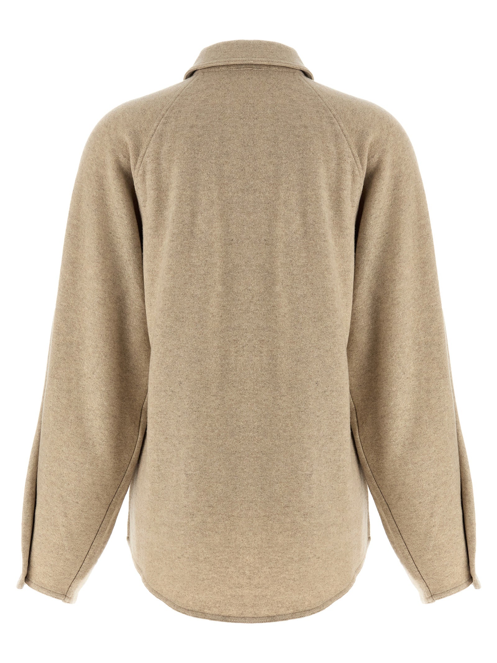 Ceci overshirt Beige Cashmere Elastane Shirt, Blouse