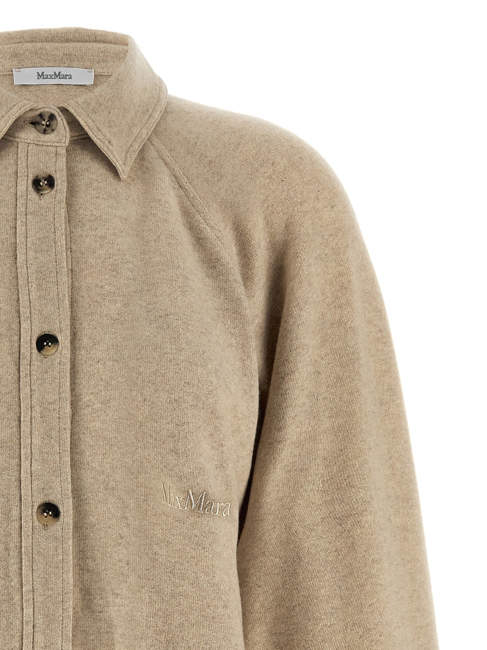 Ceci overshirt Beige Cashmere Elastane Shirt, Blouse