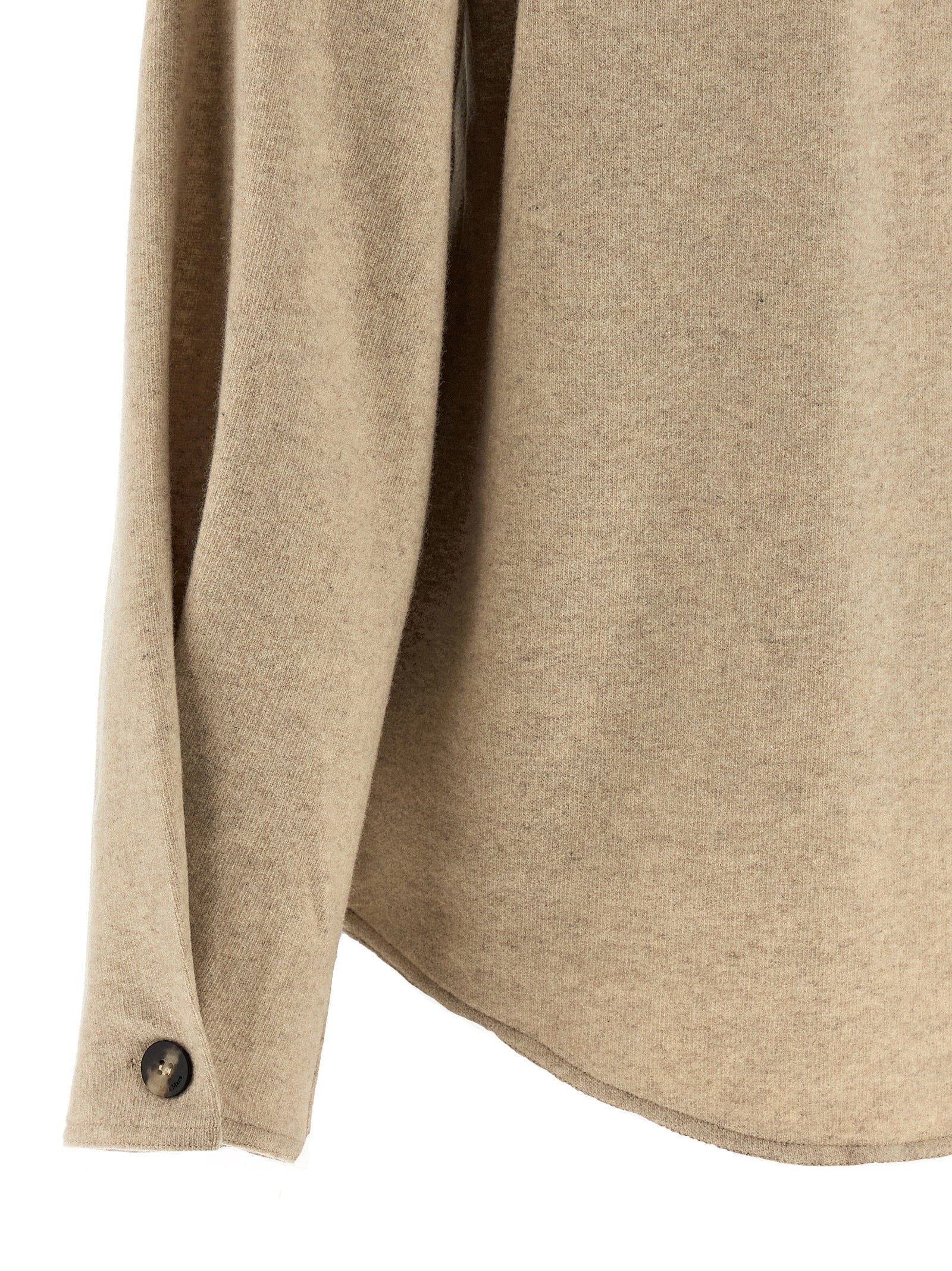 Ceci overshirt Beige Cashmere Elastane Shirt, Blouse