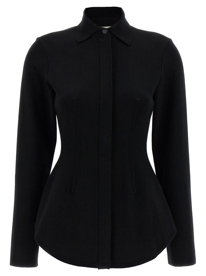Baffo1234 shirt Black Viscose Shirt, Blouse