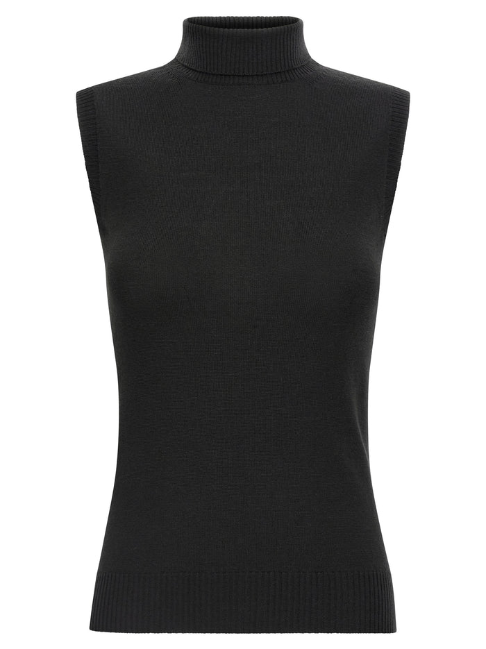 Vertigo wolf Black Virgin Wool Sweater, Cardigans