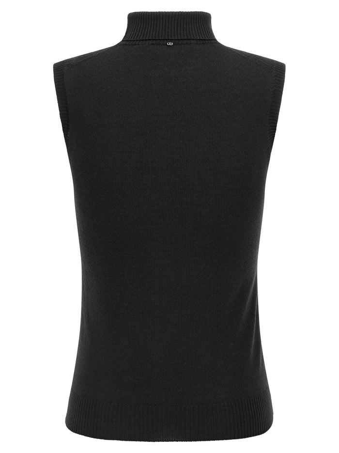 Vertigo wolf Black Virgin Wool Sweater, Cardigans