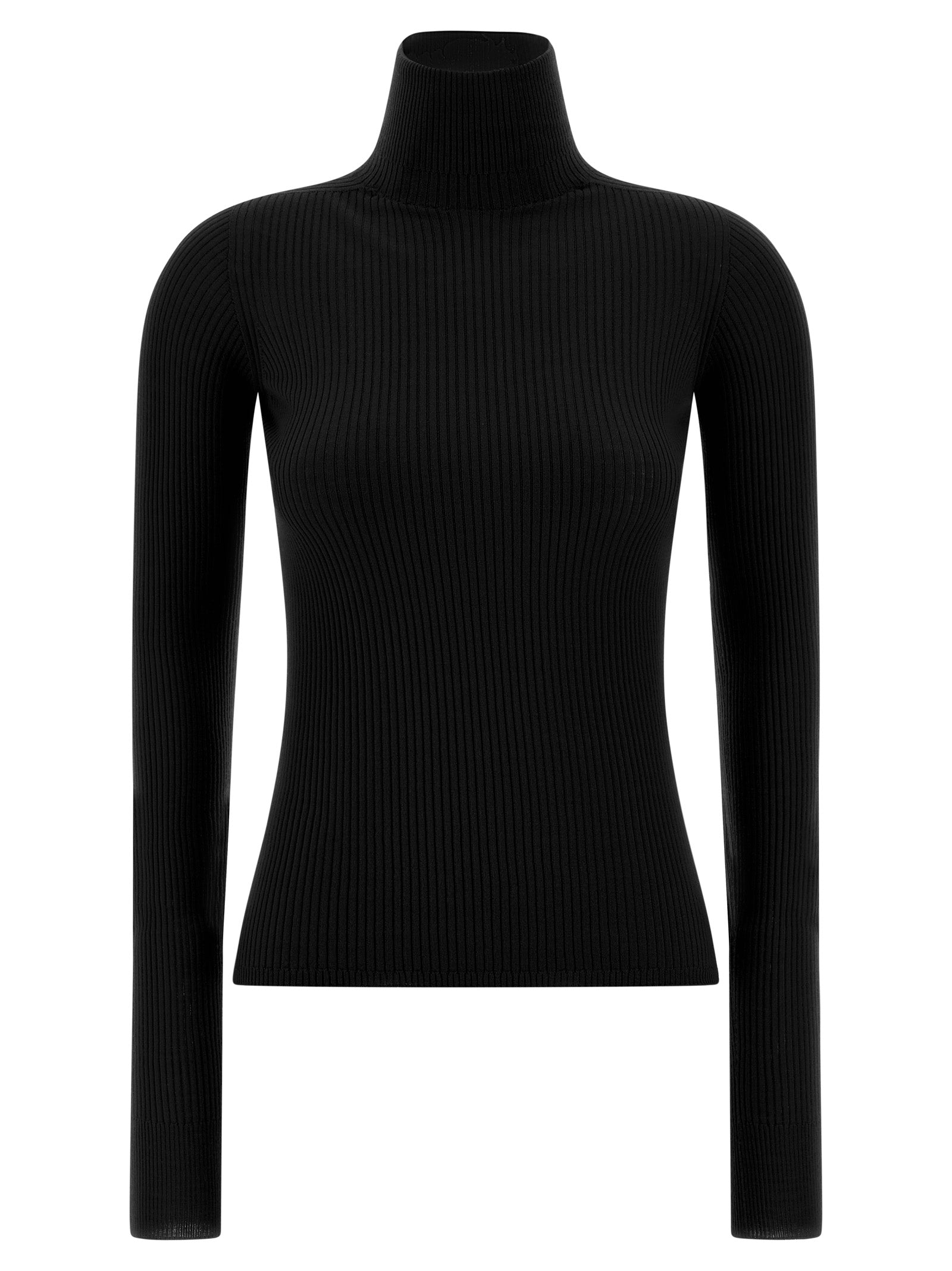Niagara turtleneck sweater Black Virgin Wool Sweater, Cardigans