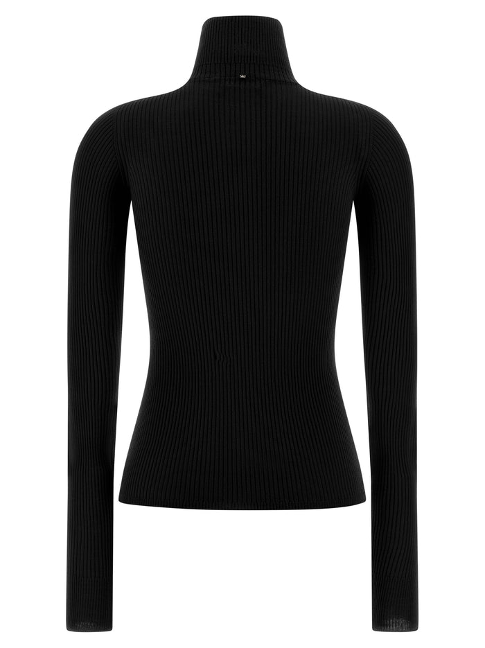 Niagara turtleneck sweater Black Virgin Wool Sweater, Cardigans