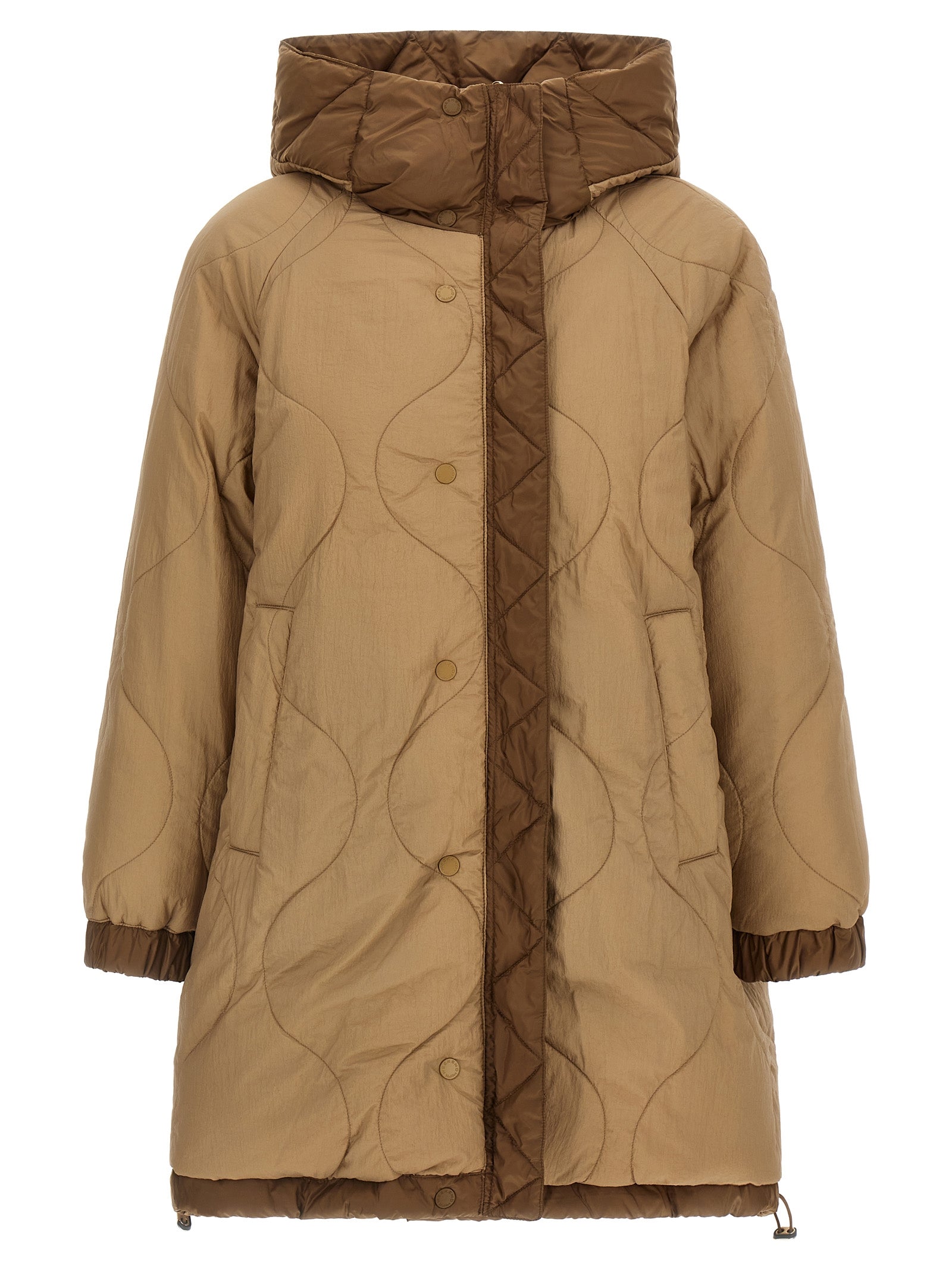 Anfora reversible parka Brown Polyester Down Jacket, Parka, Casual Jackets