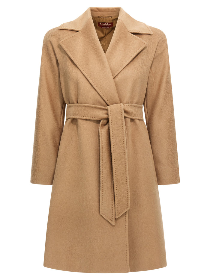 Dravenna coat Beige Virgin Wool Coats, Trench