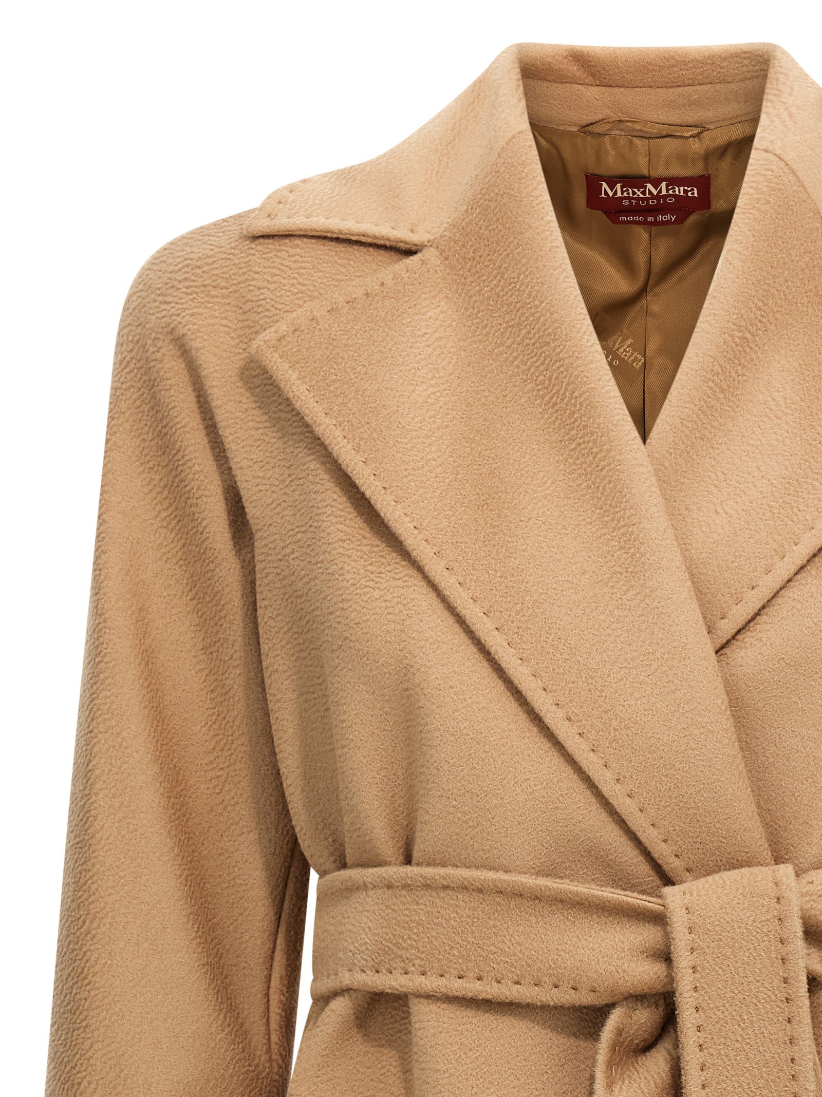 Dravenna coat Beige Virgin Wool Coats, Trench