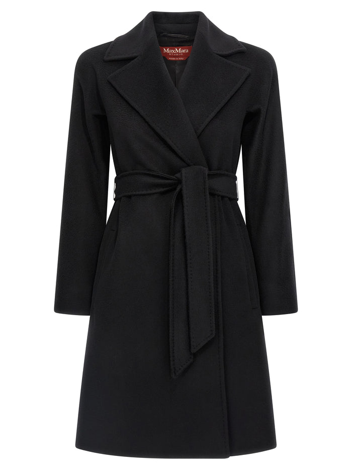Dravenna coat Black Virgin Wool Coats, Trench