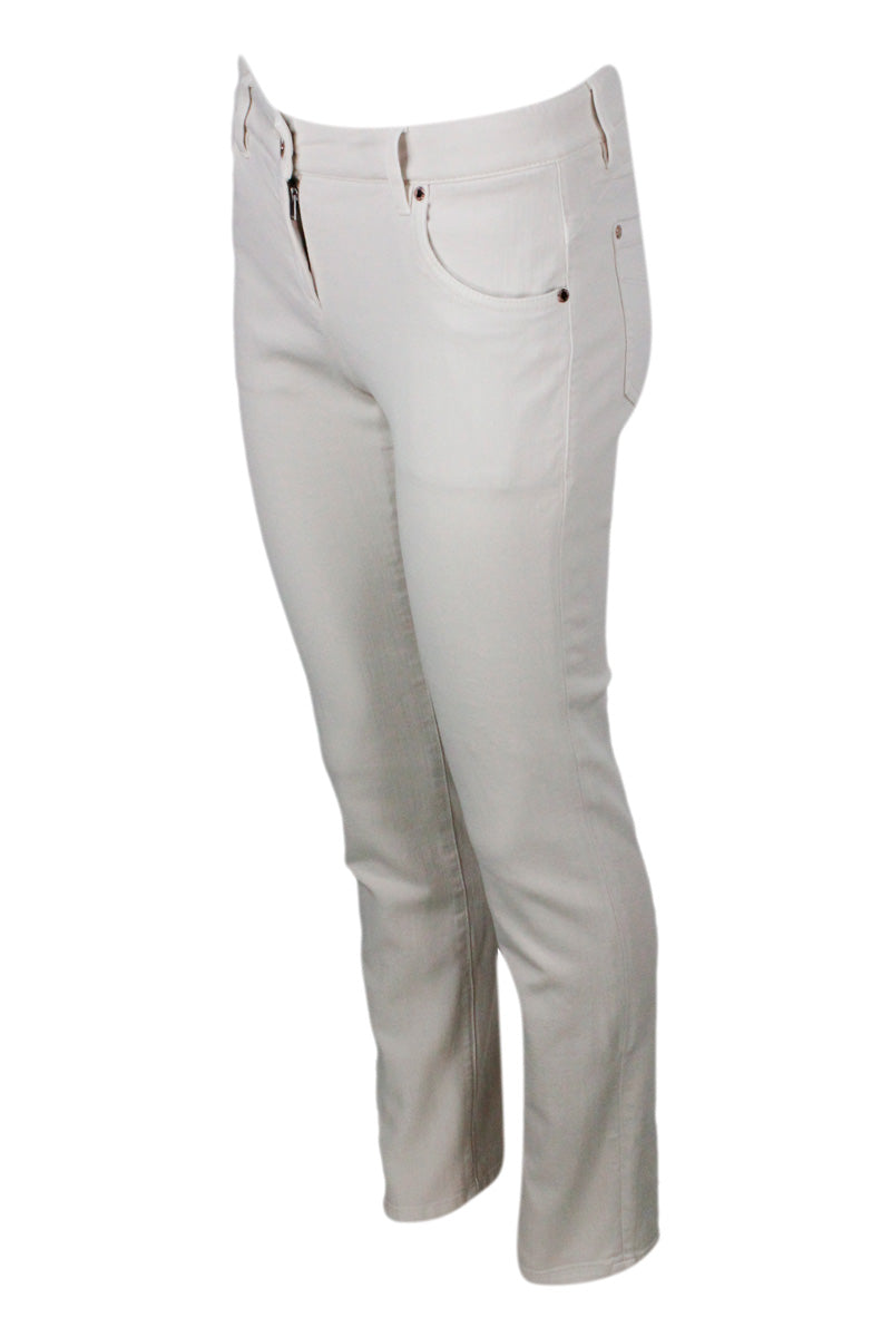 Brunello Cucinelli Trousers White 96co 4ea