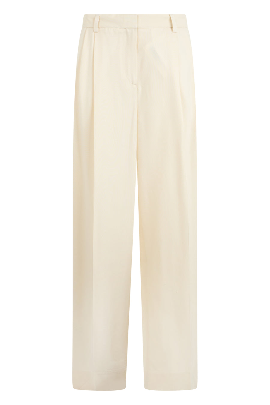 Trousers With Pleats Ecru Viscose Trouser Suits